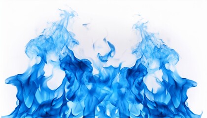 blue flames isolated on white background