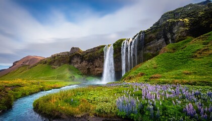 Obraz premium waterfall in the mountains iceland
