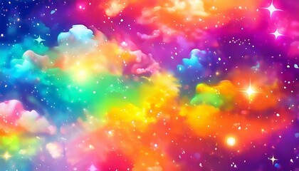 Naklejka premium beautiful anime cel colorful background