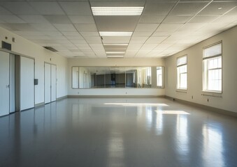 Spacious Dance Studio with Large Mirrors and Natural Light