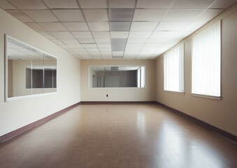 Spacious Dance Studio with Large Mirrors and Natural Light