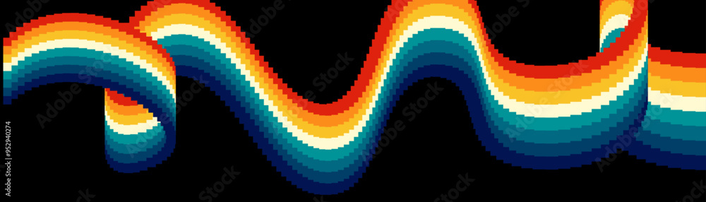 Poster rainbow colorful stripe pattern concept geometric lines on dark background