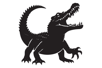 Crocodile silhouette vector illustration