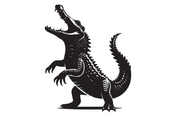 Crocodile silhouette vector illustration