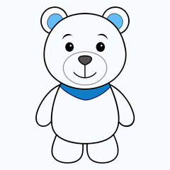 White teddy bear, vector