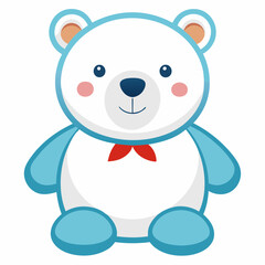 Obraz premium White teddy bear, vector
