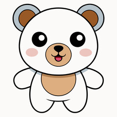 Obraz premium White baby teddy bear, vector