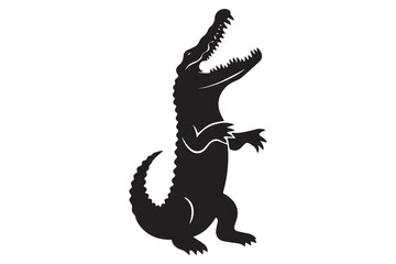 Crocodile silhouette vector illustration