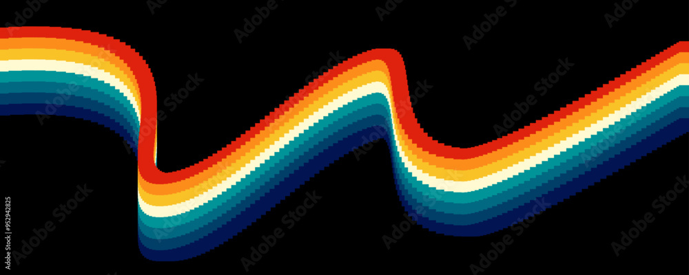 Aufkleber rainbow colorful stripe pattern concept geometric lines on dark background banner pattern background