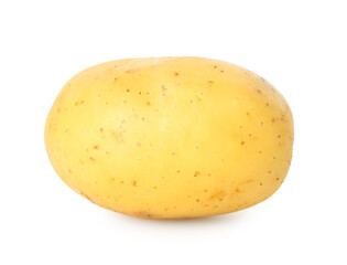 One young fresh potato isolated on white