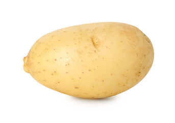 One young fresh potato isolated on white