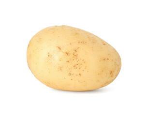 One young fresh potato isolated on white