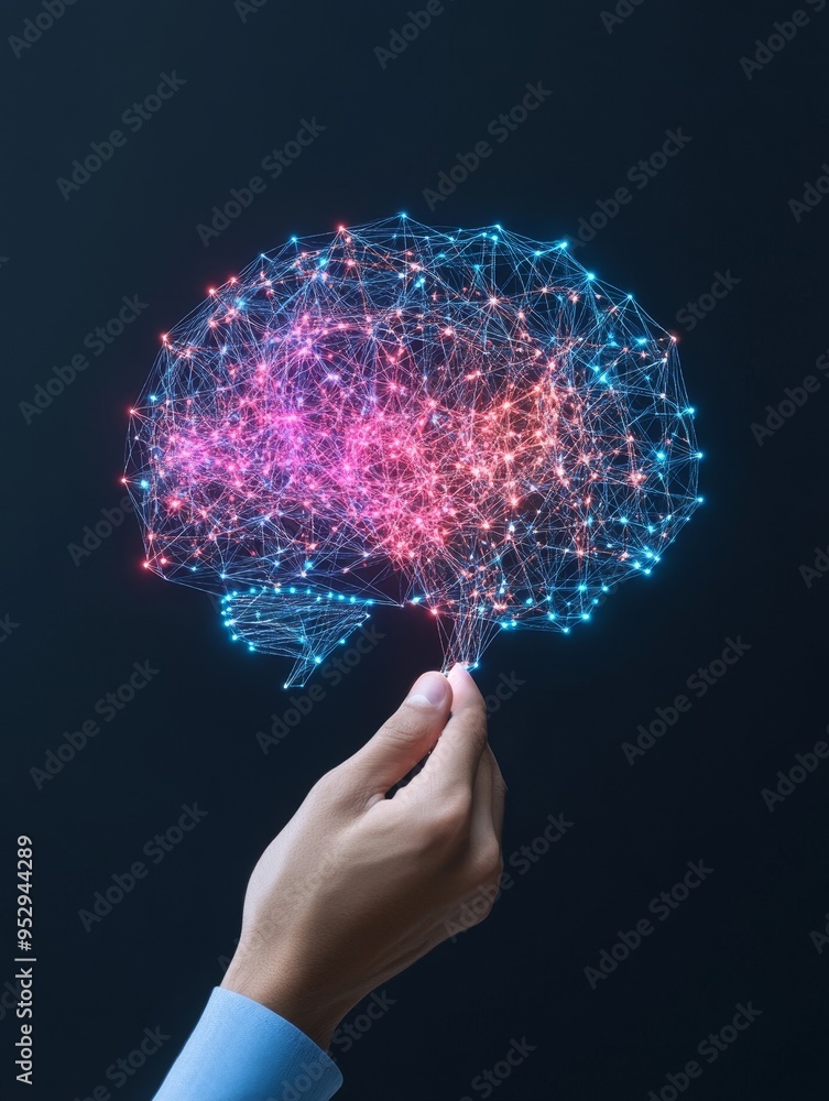 Aufkleber digital brain representing ai's impact on big data and smart decision-making