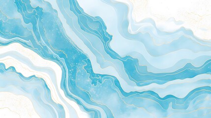 Obraz premium Abstract Blue and Gold Watercolor Background.