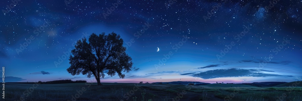 Canvas Prints moonlit evening with stunning sky