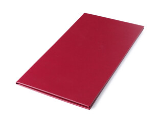 One red hardcover book isolated on white