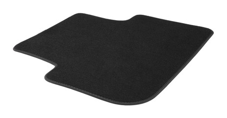 One black car mat isolated on white
