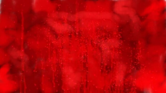 blood flowed and splashed on the glass loop animation