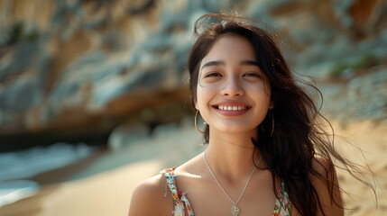 portrait of a young  asian woman