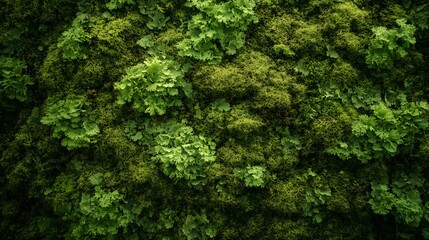Top view of green moss with rich, natural texture as a background
