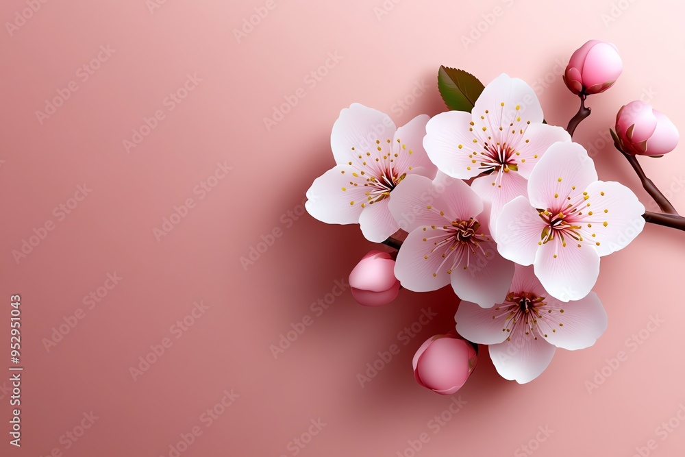 Poster peach blossom minimalistic art with soft hues and simple shapes, depicted in an artwork where peach 