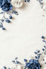 Elegant Blue Floral Invitation Design with White Background