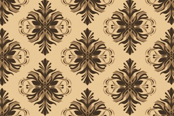 Fototapeta premium Black Bronze Petal Ornament Pattern