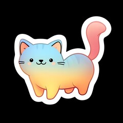 Naklejka premium A cute pastel-colored cat. Generative ai