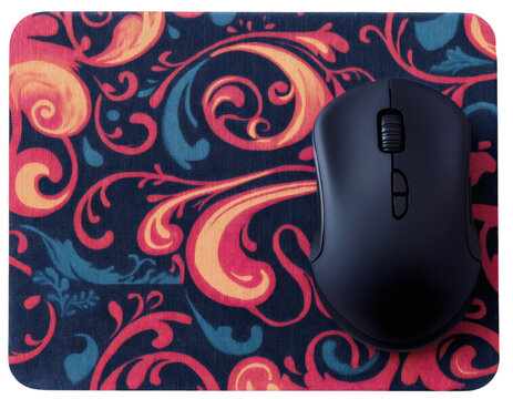 An isolated mouse pad on a desk serves as the perfect gaming equipment accessory, featuring a rubber mat object for optimal performance and comfort in a modern workspace