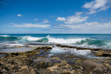 Scenic coastal views of Oahu on a sunny day