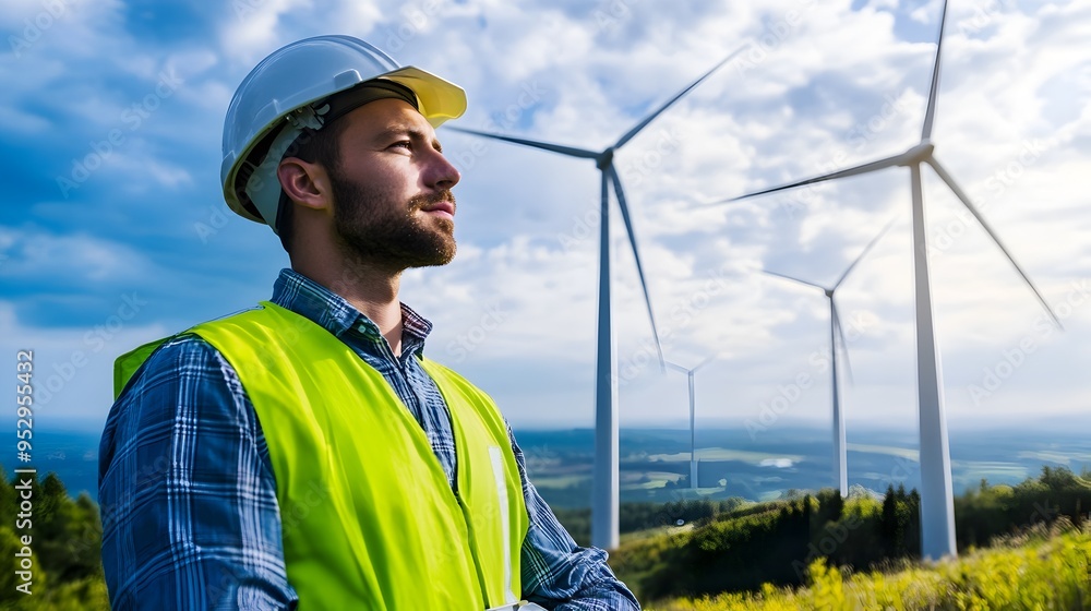 Poster seasoned wind turbine engineer evaluating system performance for maximum power