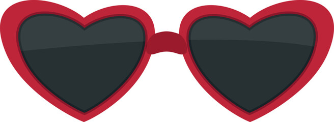 Heart sunglasses. Romantic female fashion color icon