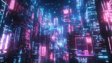 Neon Cityscape: A Futuristic Vision