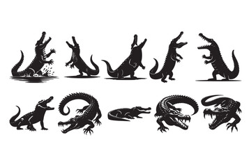 Crocodile silhouette vector illustration
