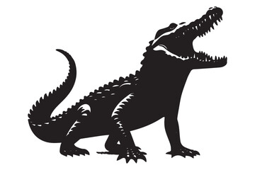 Crocodile silhouette vector illustration