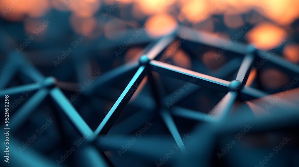 Poster intricate 3d wireframe architecture representing sophisticated digital infrastructure and futuristic