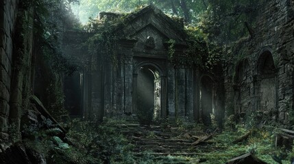 Fototapeta premium Forgotten Ruins in a Lush Forest