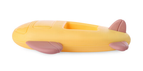 Colorful rattle isolated on white. Baby accessory