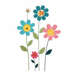 Naklejka premium Hand drawn flower white background