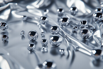 Glimmer and Shine: Beads Dropped on a Shiny Silver Sheet