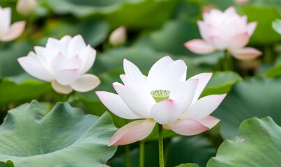 Many lotus flowers, Generative AI