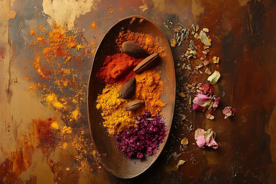 Culinary Colors: Spices Thrown on a Sultry Sienna Palette