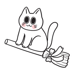 Cute Halloween monster cat vector.