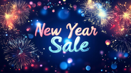 New Year 2025 sale banner with festive gold design, featuring special offers and discounts, perfect for holiday marketing poster and celebration, a modern template for promotion and advertising