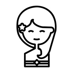 balinese woman Line Icon