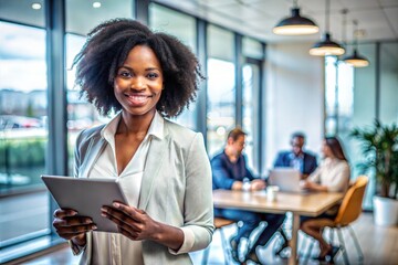 young afro american businesswoman in office