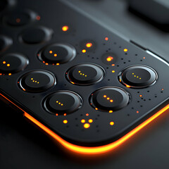 Abstract 3D Render of Glowing Buttons