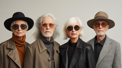 stylish elderly individuals showcasing timeless fashion and confidence



