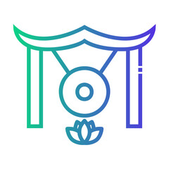 balinese gong Line Gradient Icon