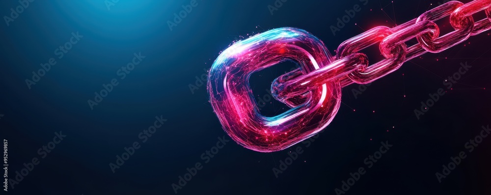 Poster secure blockchain transactions - flat design illustration of digital technology innovation